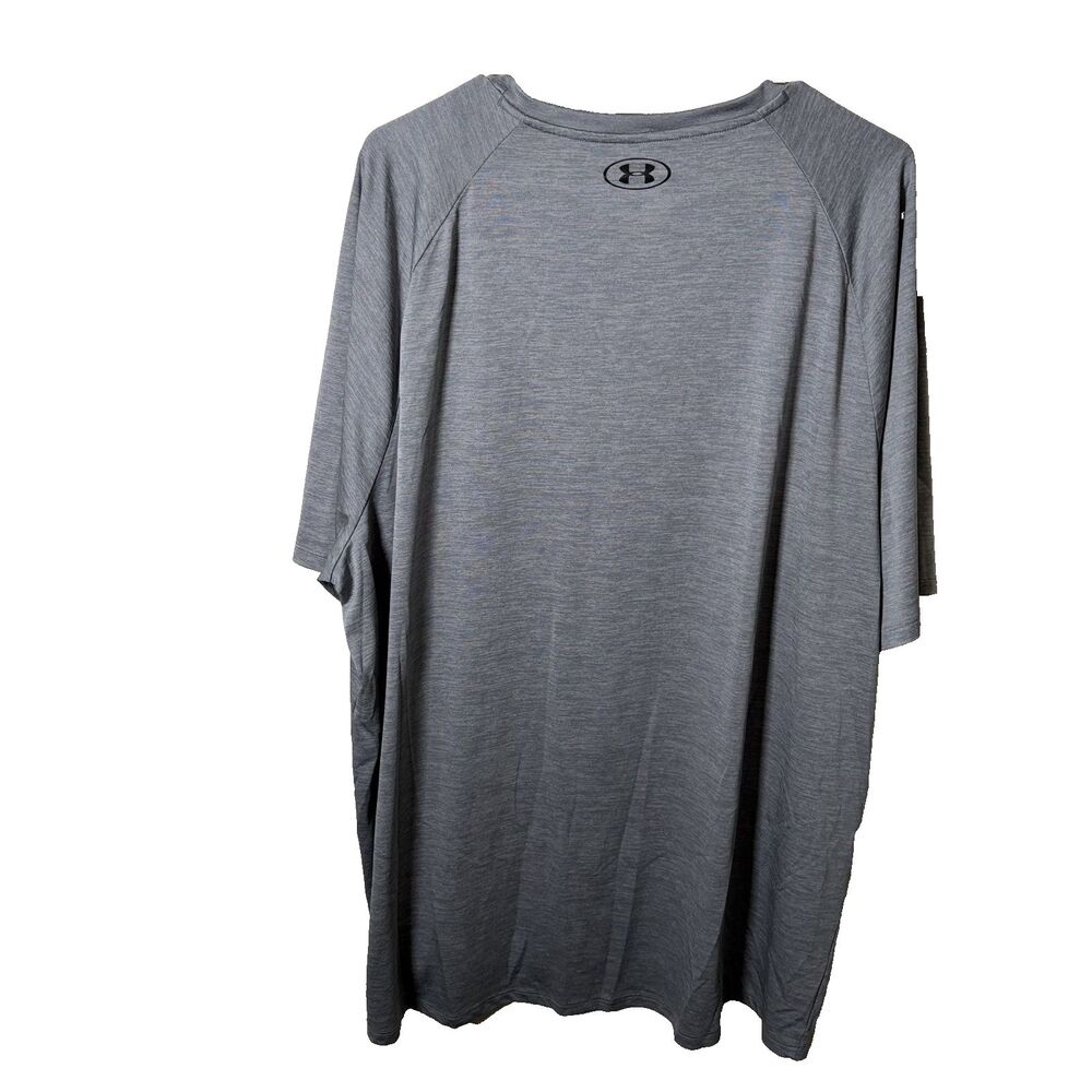 Under Armour T-Shirt Men's 4XL Tall The Tech Tee Gray Short Sleeve V-Neck - Picture 2 of 7